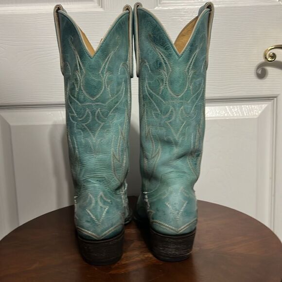 🔥 Yippee Ki Yay Old Gringo Embroidered Turquoise Cowboy Boots - Women's Sz 7.5B - Picture 4 of 15